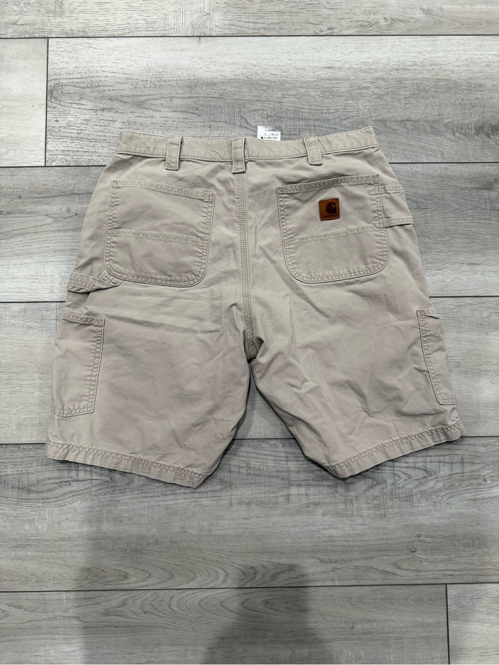 Carhartt Men's Khaki Work Cargo Shorts with Patch Logo